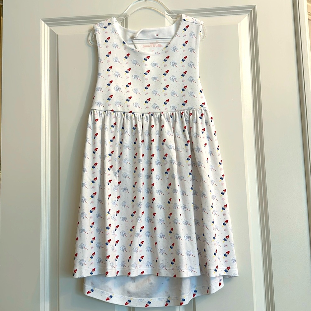 Adorable Red, White and Blue Popsicle Firecracker Dress. Size 7